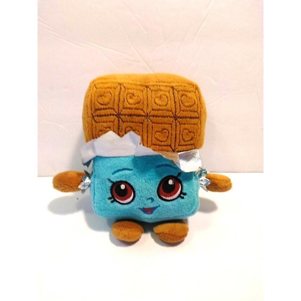 Moose Shopkins Cheeky Chocolate Candy‎ Bar Plush Sewn Eyes Fiesta Blue Brown 6in